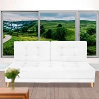 Sofá Cama Elastic Cuero Sintético Blanco