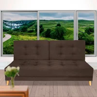 Sofá Cama Elastic Cuero Sintético Café