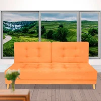 Sofá Cama Elastic Cuero Sintético Naranja