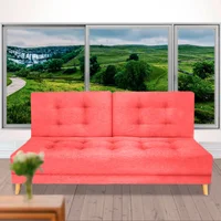 Sofá Cama Elastic Cuero Sintético Rojo