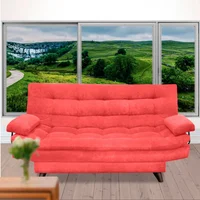 Sofá Cama Curve Cuero Sintético Rojo