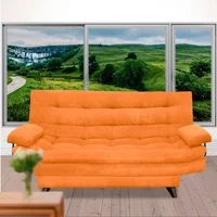 Sofá Cama Curve Cuero Sintético Naranja