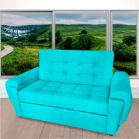 Sofá Cama Ambar Cuero Sintético Azul