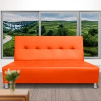 Sofá Cama Apolo Cuero Sintético Naranja
