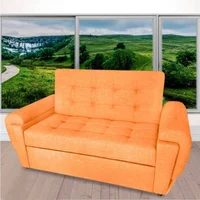 Sofá Cama Ambar Cuero Sintético Naranja