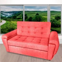 Sofá Cama Ambar Cuero Sintético Rojo