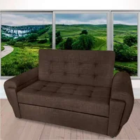 Sofá Cama Ambar Cuero Sintético Café