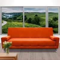 Sofá Cama Tetris Cuero Sintético Naranja