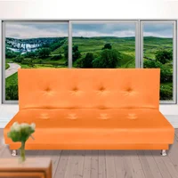 Sofá Cama Clic Premium Microfibra Naranja