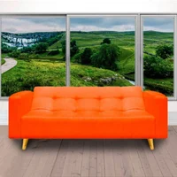 Sofá Cama Modern Family Cuero Sintético Naranja