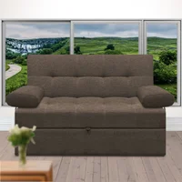 Sofá Cama Moscú Cuero Sintético Café