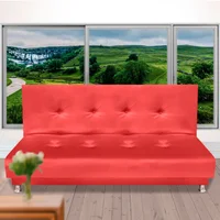 Sofá Cama Clic Premium Cuero Sintético Rojo