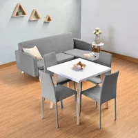 Sala Burdeos Mesa de Centro Sion + Juego Comedor Lyon 4 Puestos Gris