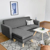 Sala Burdeos en Tela Gris + Mesa Centro Nova