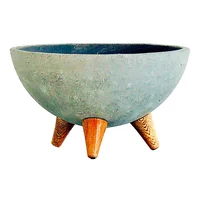 Matera Cemento Bowl Con Patas 21.5x12.5x21.5cm Gris