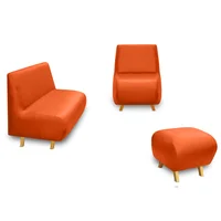 Sala Moderna Jade Cuero Sintético Naranja