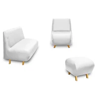 Sala Moderna Jade Cuero Sintético Blanco