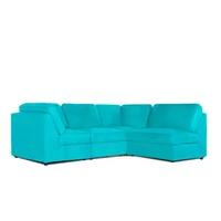 Sala Moderna Nápoles Cuero Sintético Azul