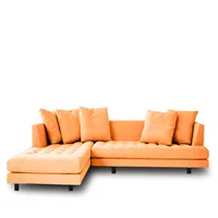 Sala Moderna Omaha Cuero Sintético Naranja