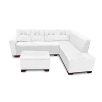 Sala Moderna Amatista Cuero Sintético Blanco