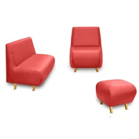 Sala Moderna Jade Microfibra Rojo