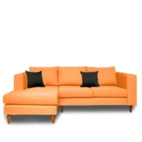 Sala Moderna Curitiba Cuero Sintético Naranja