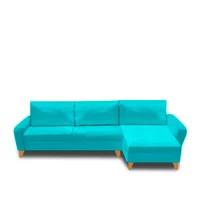 Sala Moderna Coral Microfibra Azul
