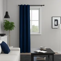 Cortina Lino Visillo 140x220 cm Azul Oscuro