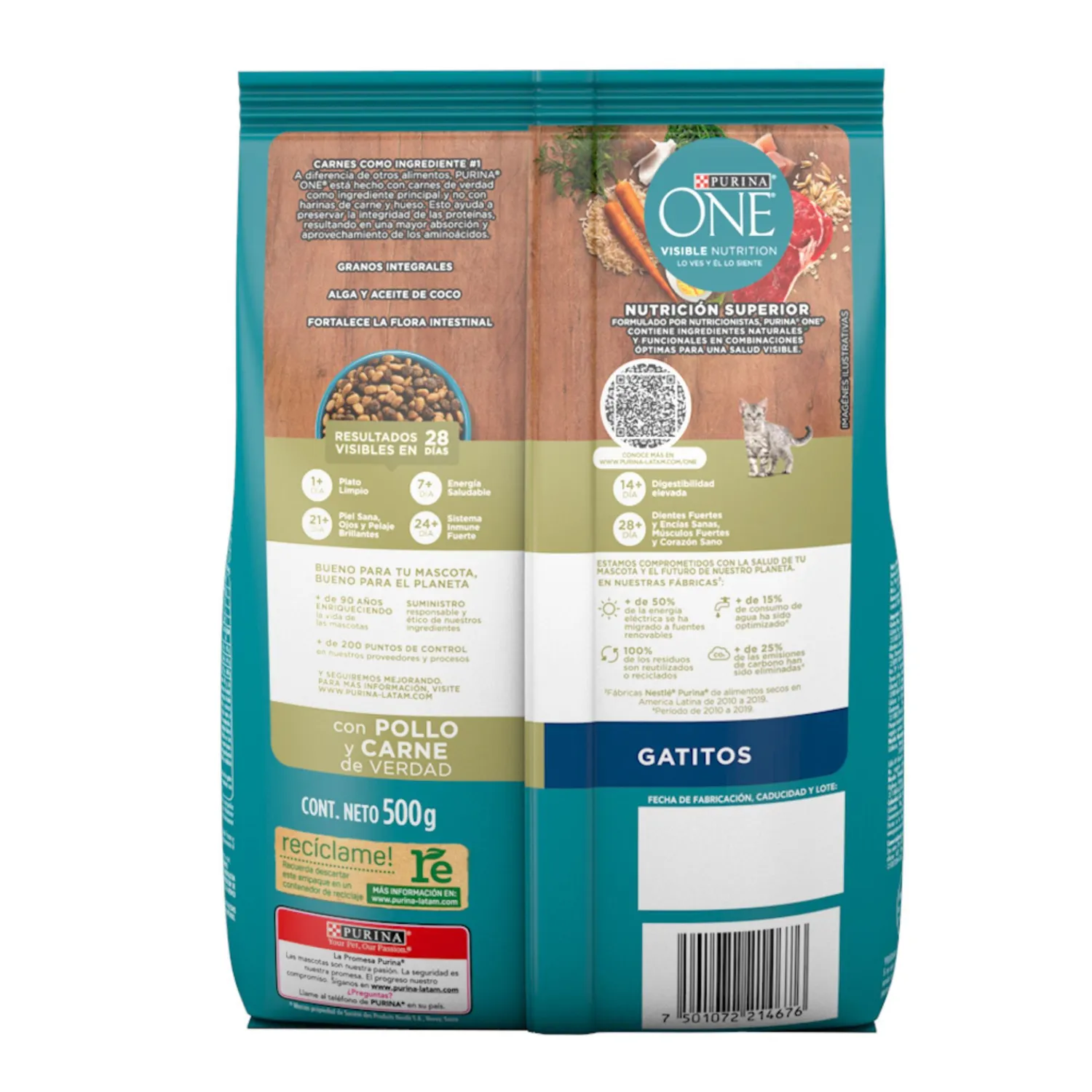 Comida Seca Para Gatitos Pollo Y Carne One 500g