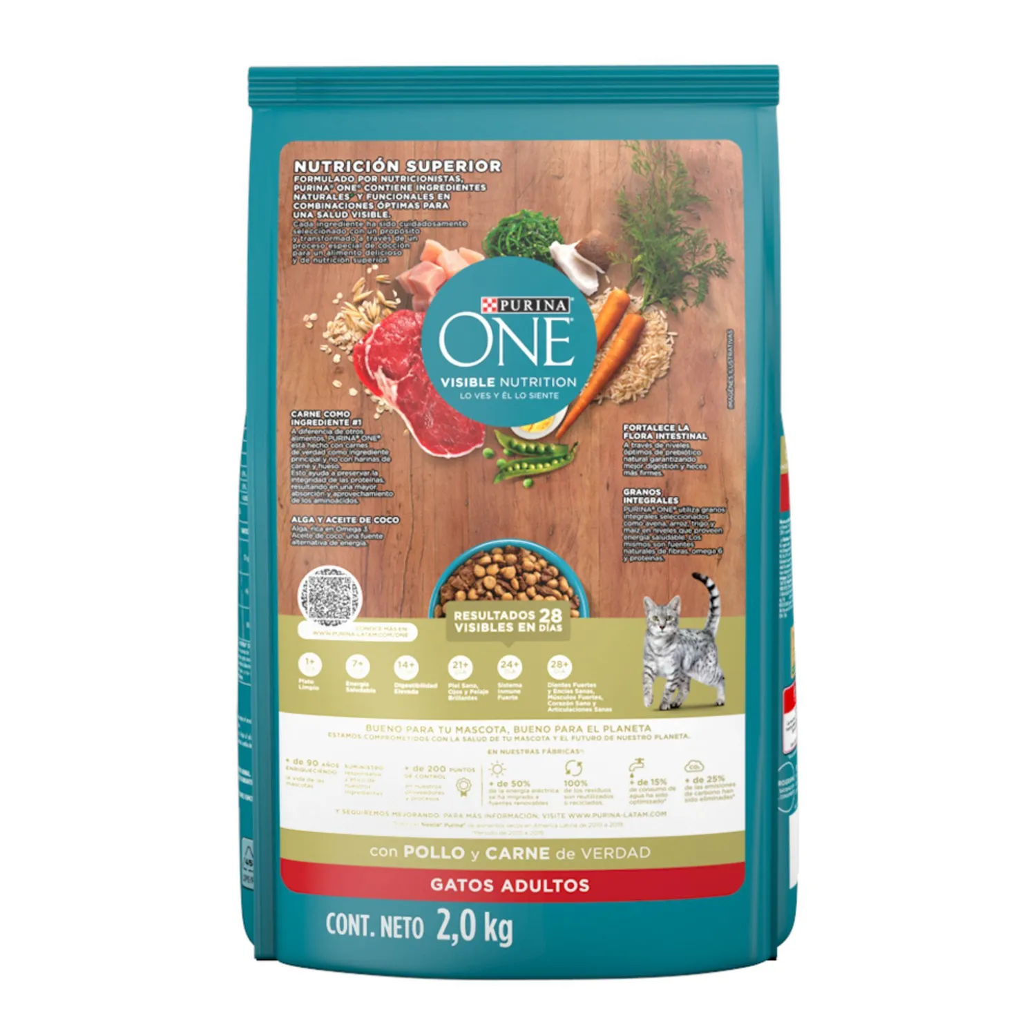 Comida Seca Para Gato Pollo Y Carne One 2kg