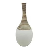 Florero Cerámica Lyon 14.5x36cm Beige