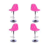 Set x4 Silla Bar Botones Fucsia