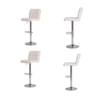 Set x4 Silla Bar Acolchada Blanco
