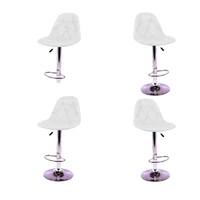 Set x4 Silla Bar Botones Blanco