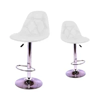 Set x2 Silla Bar Botones Blanco