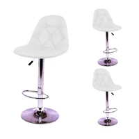 Set x3 Silla Bar Botones Blanco