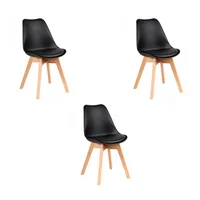 Set x3 Silla Comedor Torino Negro