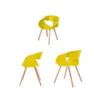 Set x3 Silla Comedor Parma Amarillo