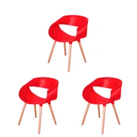 Set x3 Silla Comedor Parma Rojo