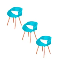 Set x3 Silla Comedor Parma Azul