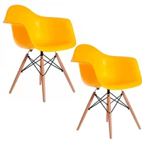 Set X2 Silla Eames Brazos 45X61X80 Amarillo