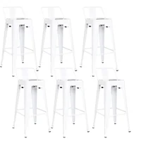 Setx6 Silla Bar True Con Espaldar 30X30X76 Blanco