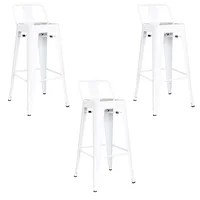 Setx3 Silla Bar True Con Espaldar 30X30X76 Blanco