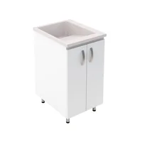 Rh Kit Lavadero Eco 48X60 Natural Mueble Blanco