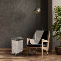 Caneca Plástica 22L Apariencia Marmol Gris Con Pedal