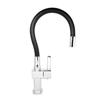 Griferia lavaplatos agua fria flexible negro