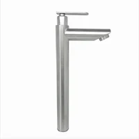 Grifería Lavam Alta Agua Fria Acero Pico Recto Consumo 7.3 l/min