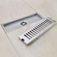 Rejilla sifon piso 40cmx10cm acero inoxidable
