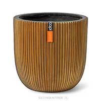 Matera Cerámica Esférica Ball Groove Gold 35x34x35cm Oro