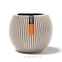Matera Cerámica Redonda Vase Groove 29x25x29cm Marfil